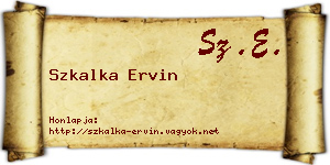 Szkalka Ervin névjegykártya