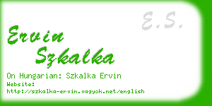 ervin szkalka business card